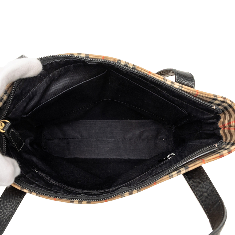 Pre-Loved Burberry Haymarket Check Canvas Tote - Picture 4 of 6